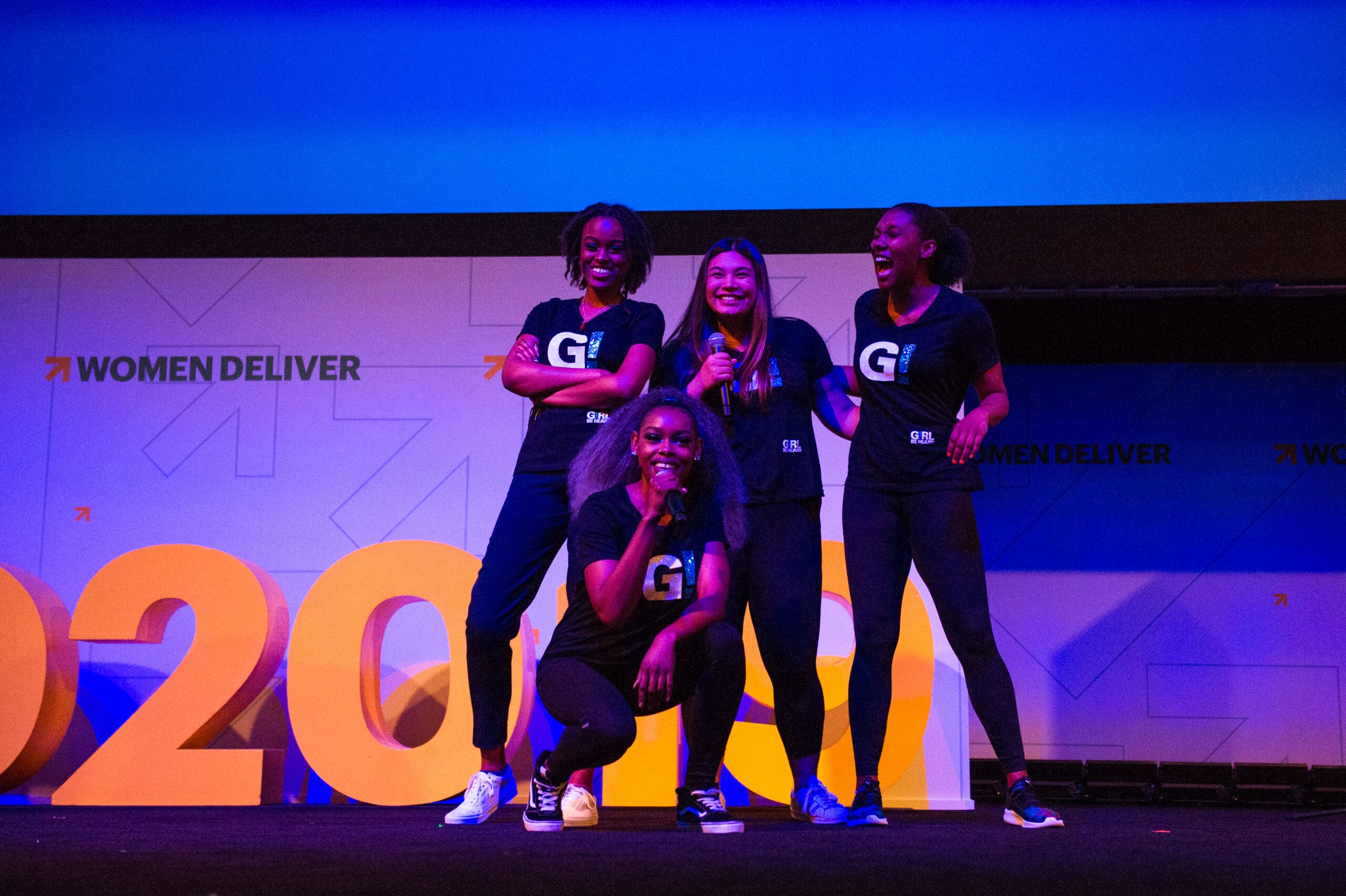 Girl Be Heard's company members Chelsea Allison, Halle Parades, Purrsian White, and Camryn Bruno perform at the 2019 Women Deliver Conference in Canada.